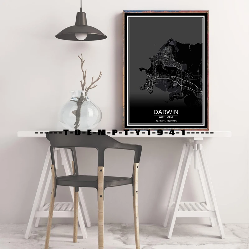 Australia Cities Map Dark Poster Canvas Printing Australia Maps Cities Map Wall Art Prints Home Room Wall Decoration