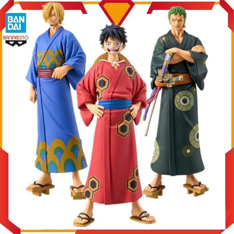 

BANPRESTO DXF, серия GRANDLINE, цельнокроеная деревенская обезьяна ВАО D. Luffy ророноа Зоро Санджи халат Ver. Аниме фигурки героев