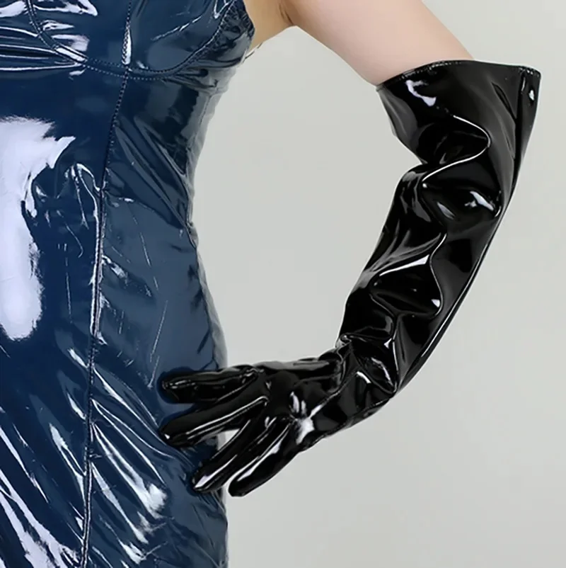 Patent leather black 50cm large sleeves