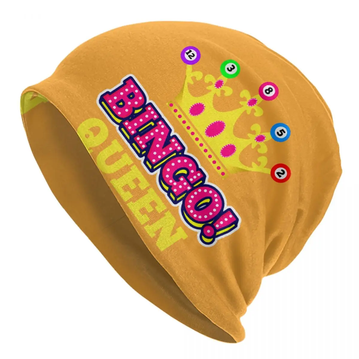 

Bingo Queen Bonnet Hat Knitting Hats Men Women Hip Hop Unisex Adult Warm Winter Beanies Cap