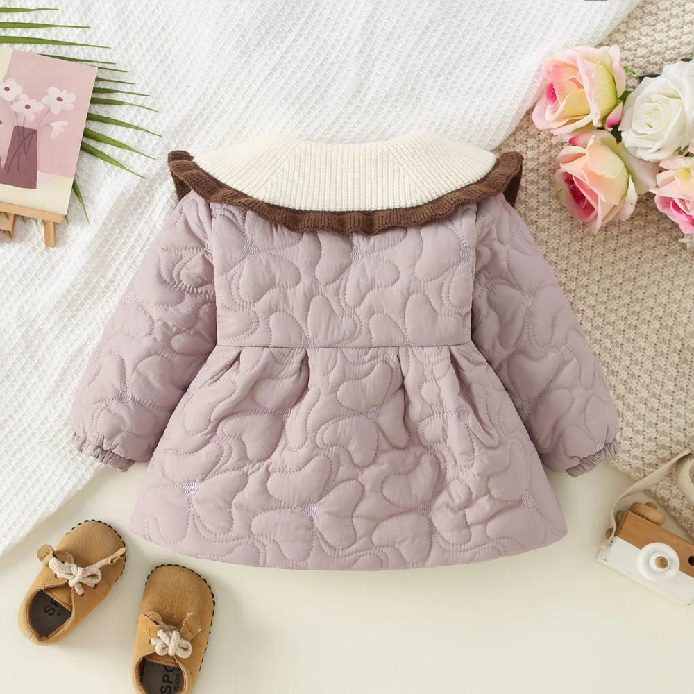 Girls' Cotton Jacket For Autumn And Winter With Thick Collar And Cotton Jacket Winter Clothes Free Bag