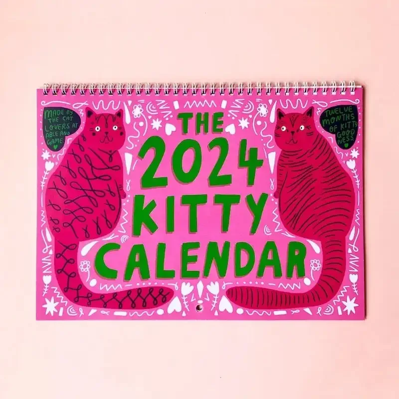 2024 Kitty Calendar Pink Cat Calendar Living Room Room Kitten Wall Calendar  Wall Planner Home Decorations - AliExpress