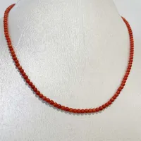 Collier de luxe en corail Orange 3MM pour femmes, petite taille, pierre précieuse, collier d'amour de mariage, bijoux 5