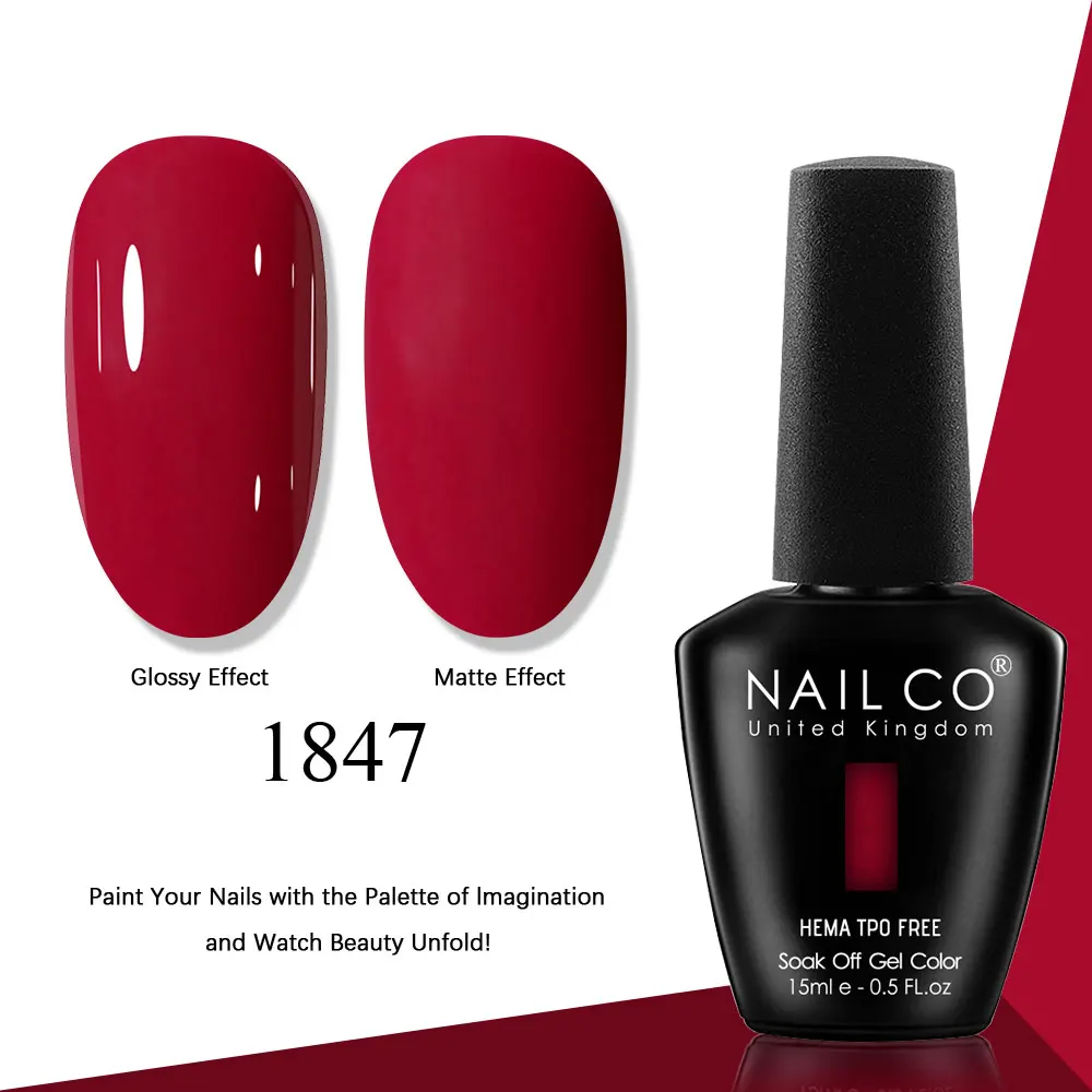 NAILCO Gel Nail Polish Pink Collection - 15ml Glitter & Nude UV LED Gel Varnish Set