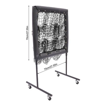 Baseball Throwing Net, Adjustable Height, High-Quality Polyester Mesh, Iron Frame, T-Shape Base for Stability, 360° Swivel 2