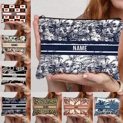 Retro Custom Name Makeup Pouch Cosmetic Bag Luxury Travel Lipstick Storage Illustration Toilet Organizer  Gift for Teachers