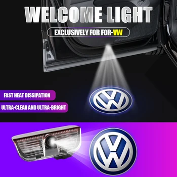 자동차 LED 로고 문짝 프로젝션 웰컴 라이트, 골프 R CC 파사트 투란, 사기타, 티구안, 마고탄 튜닝 엠블럼용, 자동차 액세서리, 2X