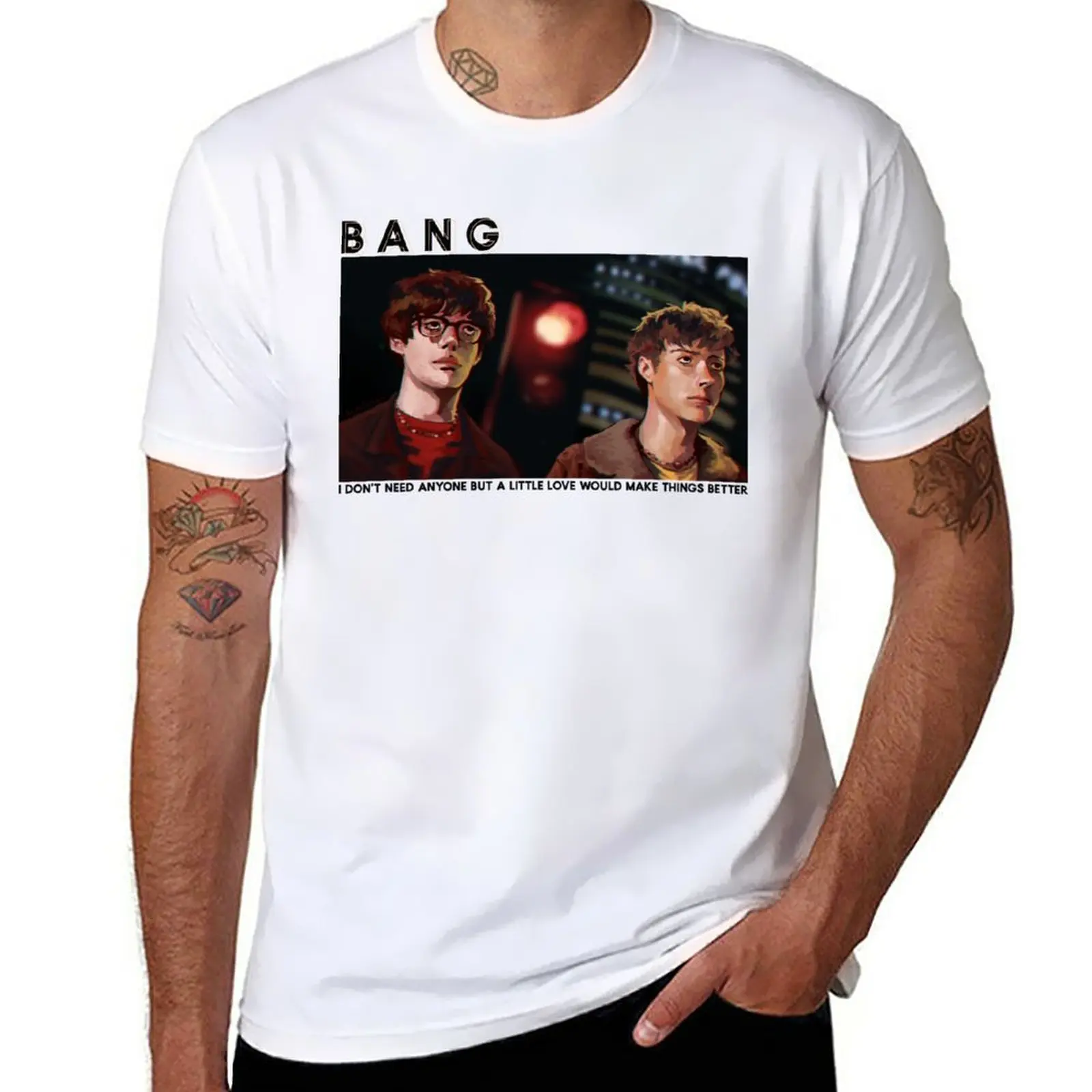 

Bang + Text T-Shirt customs aesthetic clothes funnys Men's clothing
