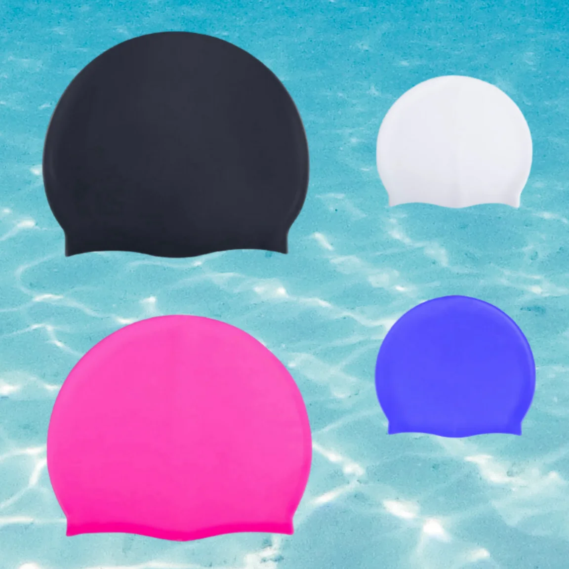 Swimming Accessories High Quality Silicone Swimming Cap for Adults Men Women Children Large Waterproof Ear Protector With No Wut Head Long Hair