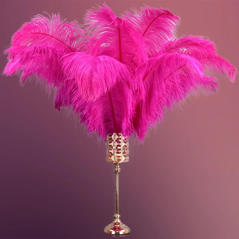 Rose Ostrich Feather Decor 15-70cm Long Big Ostrich Feathers for Needlework Vase Table Centerpieces Carnival Festival Decoration