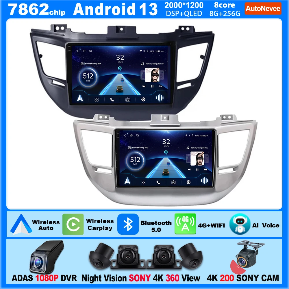 

Автомобильное радио Android для HYUNDAI TUCSON IX35 3 2015 2016 2017 2018 Автомобильная мультимедийная 5G DVD Wifi стереоприемник Автомобильная камера