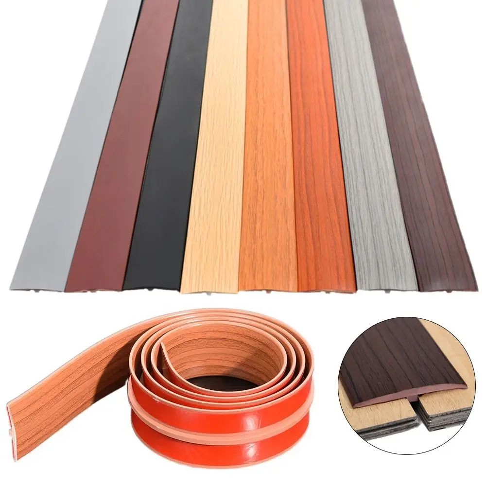 Flexible Carpet To Tile Floor Transition Strip T-Molding Wood Grain Threshold Cover Wear-resistant PVC Edging Trim Strip Doorway