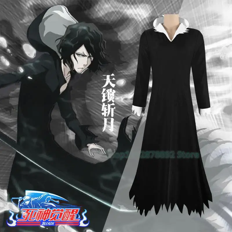 

Bleach Zangetsu Yhwach Cosplay Costume Anime Thousand-Year Blood War Arc Uncle Zangetsu Gown Black Unisex Robe
