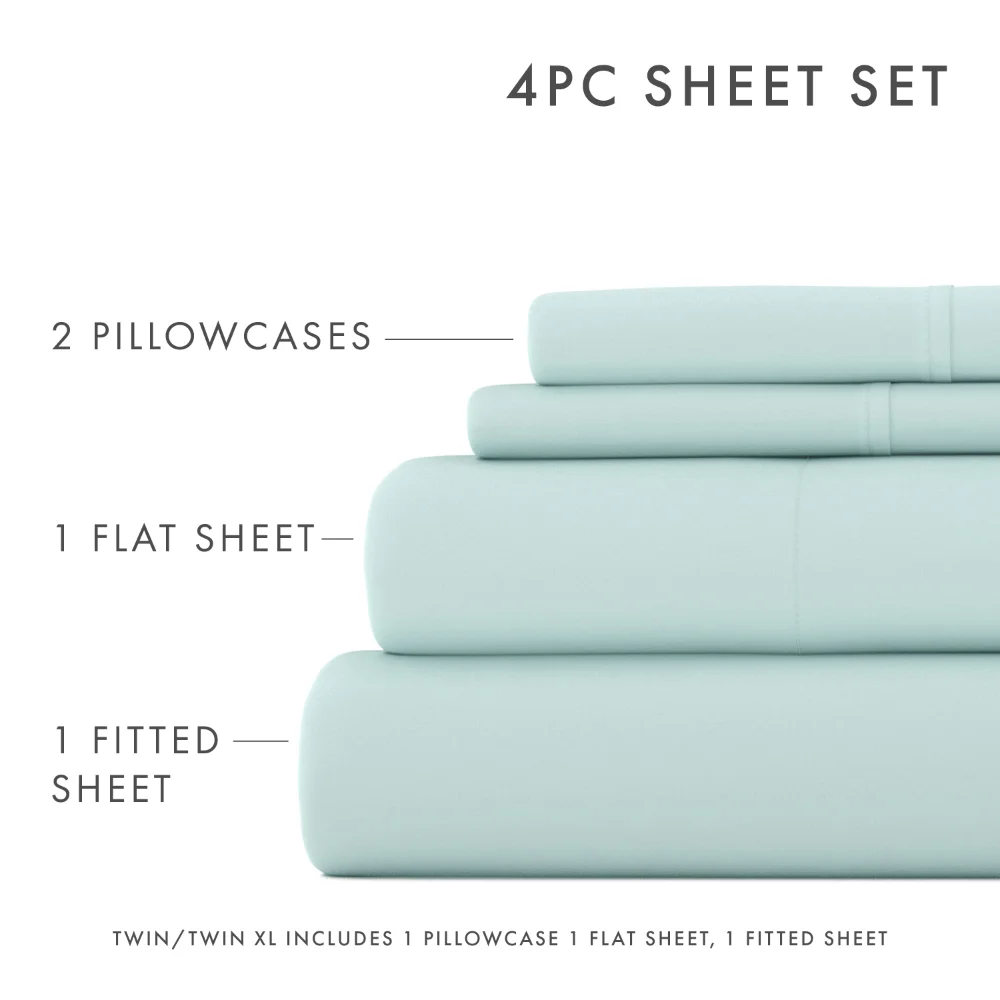 Noble Linens 6 Piece Solid Microfiber Bed Sheet Set, Clay, Queen