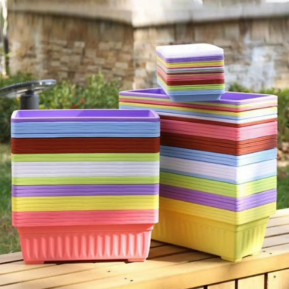 

Modern Plant Pot Rectangular Indoor Vegetable Growing Box with Capacity for Herbs Vegetables Durable Planter for Garden Supplies