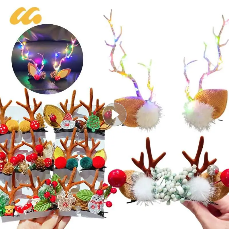 Hair Accessories Hair Clips Colorful Light Antler Ears Christmas Headband Trendy Girls Headdress