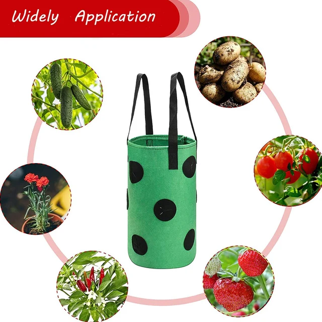 Eper Zöldség Fejjel Lefelé Ültetési Táska Kiváló Minőségű, Nem Szőtt Termesztett Függő Virágcserép Színes Kerti Szerszámok - Image 4