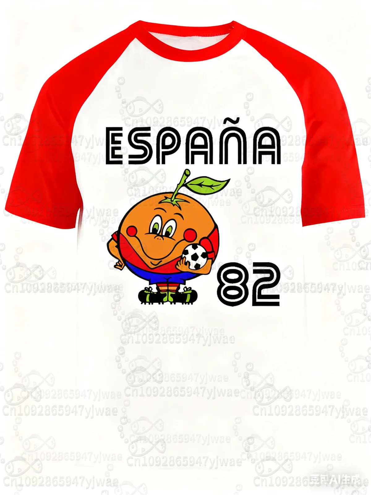 Spain 82 Naranjito World Football Sports T-Shirt For Men Women Unisex O-Neck T-Shirts Retro Commemorative Jersey Female T-Shirt 3