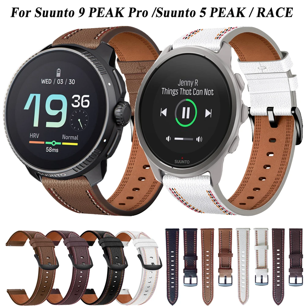 

Replacement 22 20mm Leather Watch Strap Compatible With Suunto 5 Peak / 3 Fitness Watchband For Suunto 9 Peak Wristband Bracelet