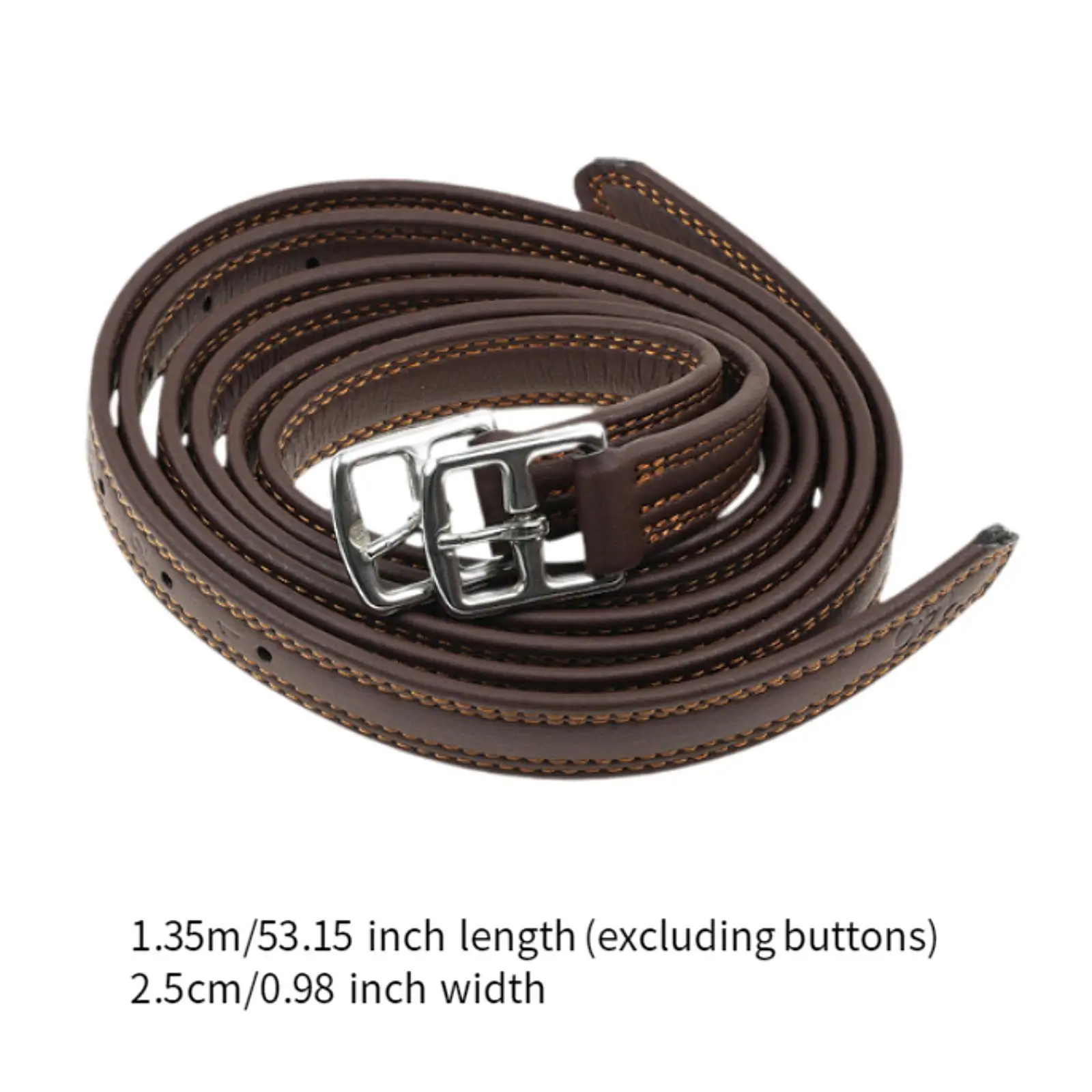 2 Pieces Stirrup Leathers with Stainless Steel Buckles 53.15inch Length Premium Accessories Adjustable Horse Riding Equipment