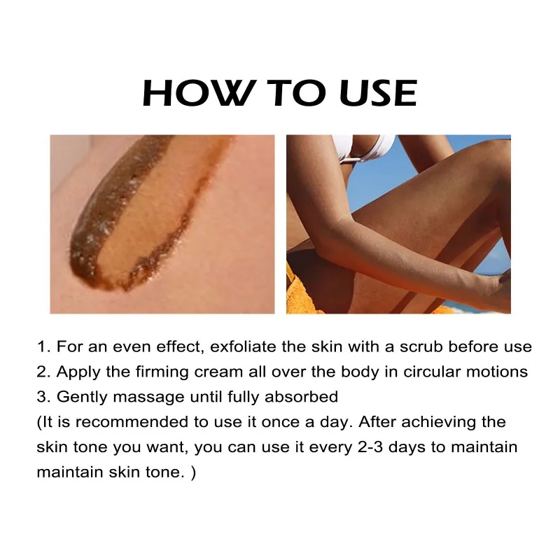 Effective Tanning Cream Men Women Skin Bronzing Booster Sun-free Blackening Cream for Body Face Summer Brown Bronzer Lotion
