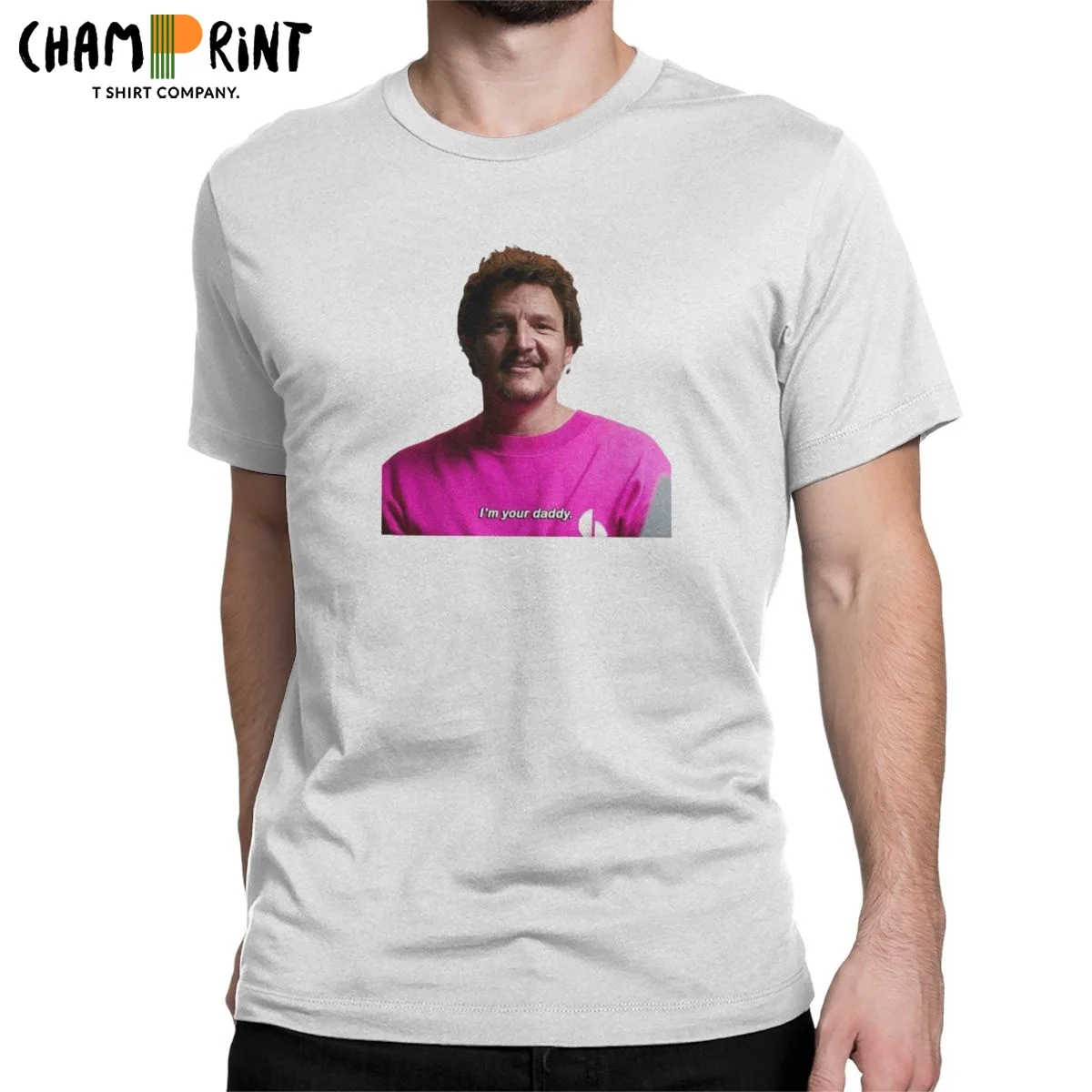 

Pedro Pascal Actor Men T Shirts Leisure Tee Shirt Short Sleeve Crewneck T-Shirts Pure Cotton Summer Clothes