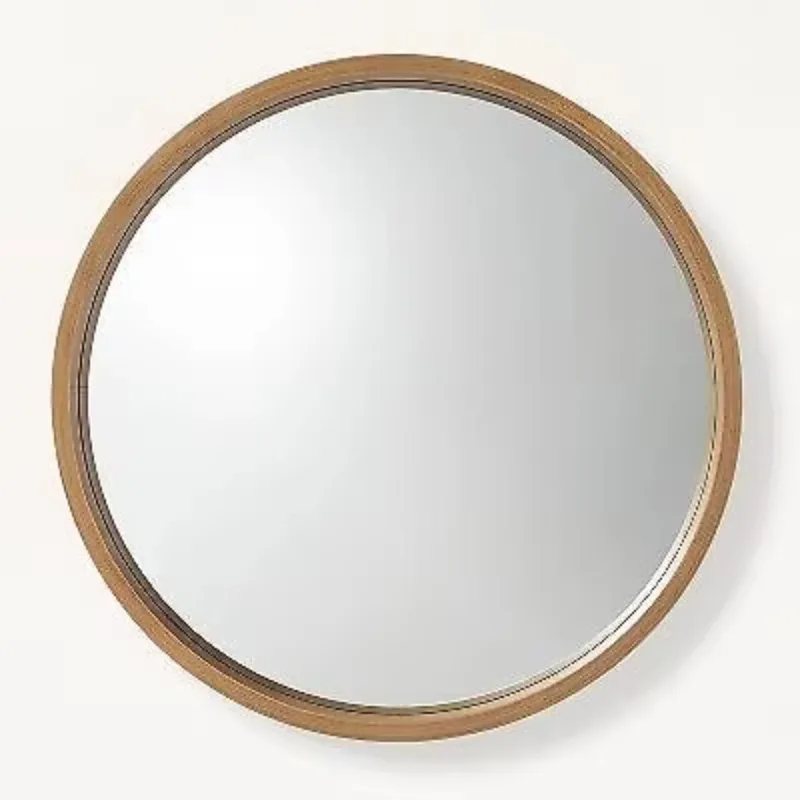 Hand Magnolia Wall Mirror Rustic Modern Natural 11" Round Farmhouse
