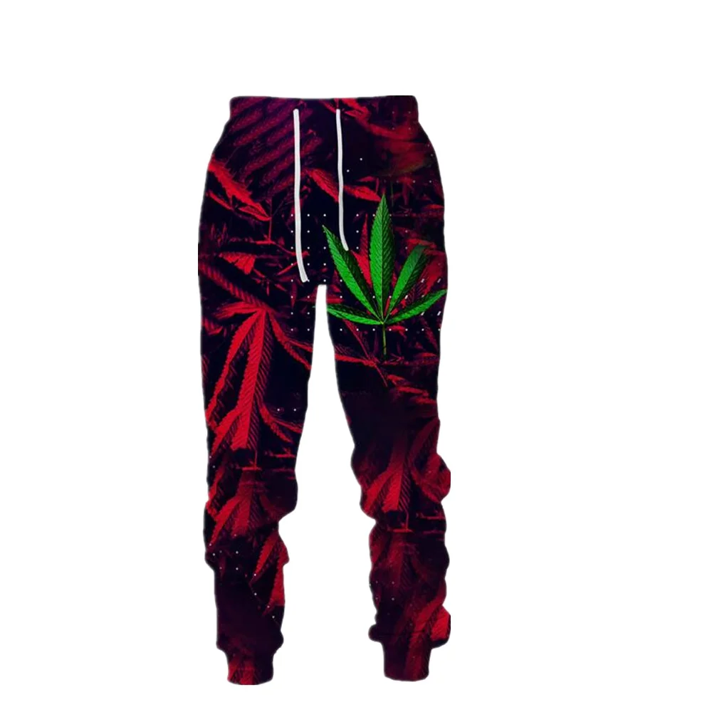 

New Spring Fashion Pants Colorful Plant Leaf 3D Printing Men's Sports Pants Unisex Harajuku Street Leisure Sports Jogging Pants