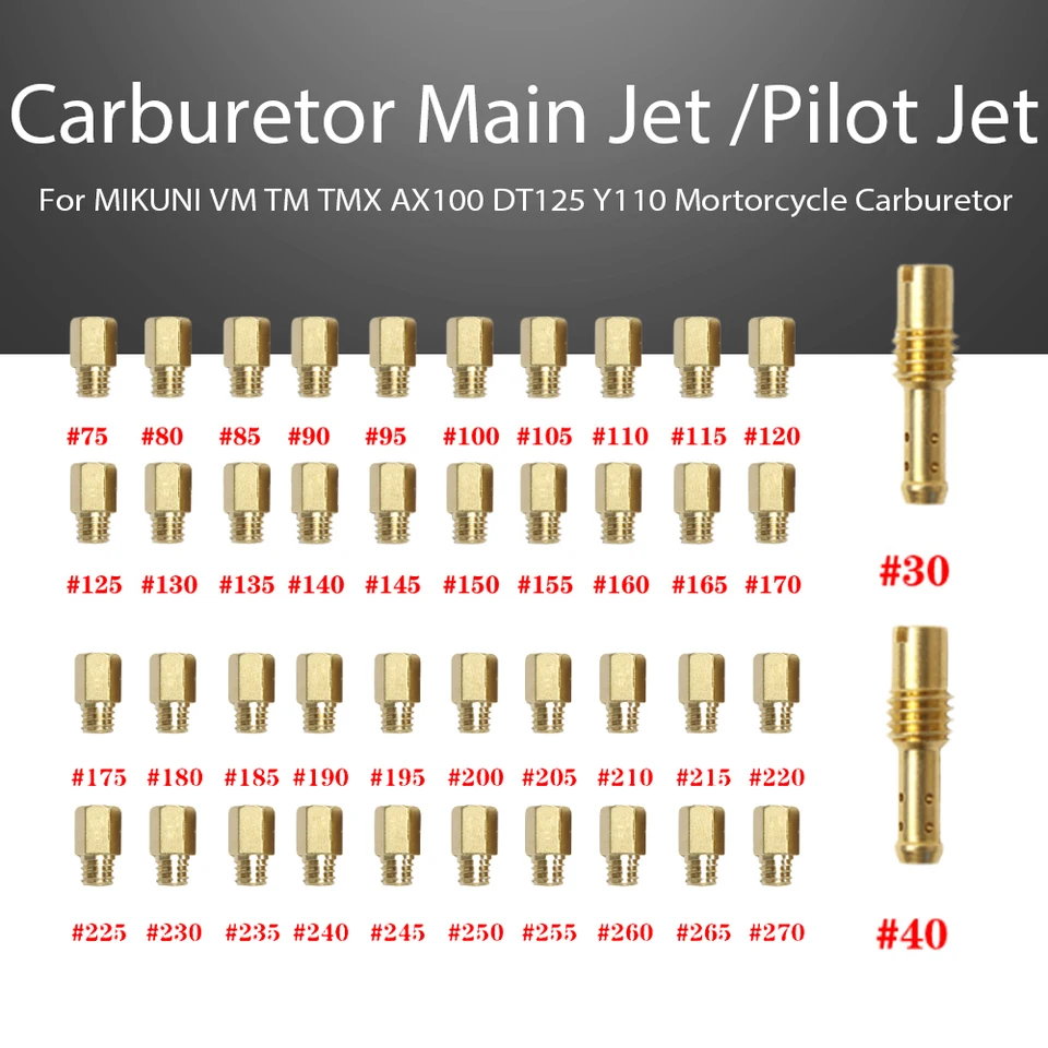 40PCS/20PCS Hex Type Main Idle Lot/Pilot Jet Carburetor For MIKUNI