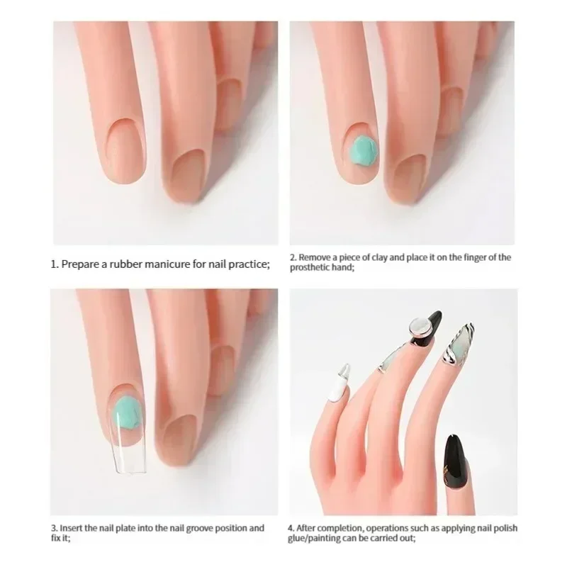 Nail Art Tools Flexible positioning silicone left hand model nail enhancement training artificial hand nail art tools accessories nail art tools