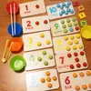 Kids Montessori Wooden Toys Hands Brain Training Clip Beads Chopsticks Beads Toys Early Educational Puzzle Board Math Game To L1 4