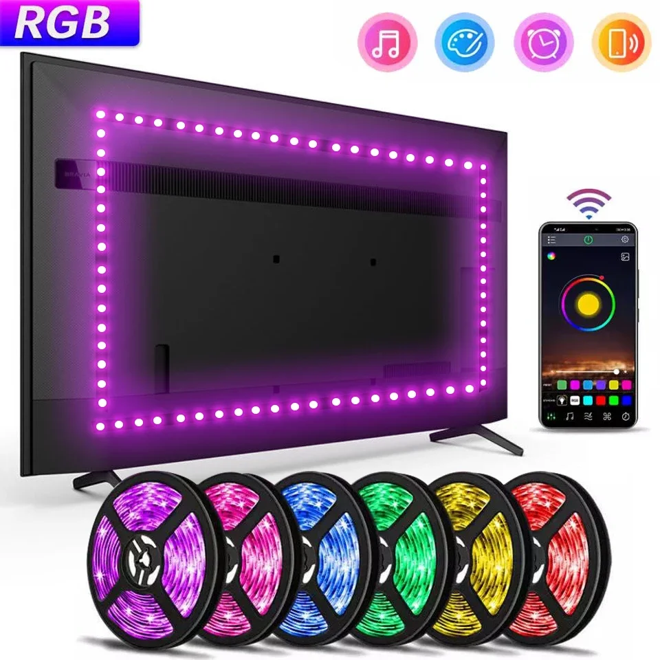 Led Strip Lights RGB5050 LED Strip Lights Bluetooth APP Control 5V USB LED Strip Flexible Ribbon Tape For TV Backlight Room Decoration