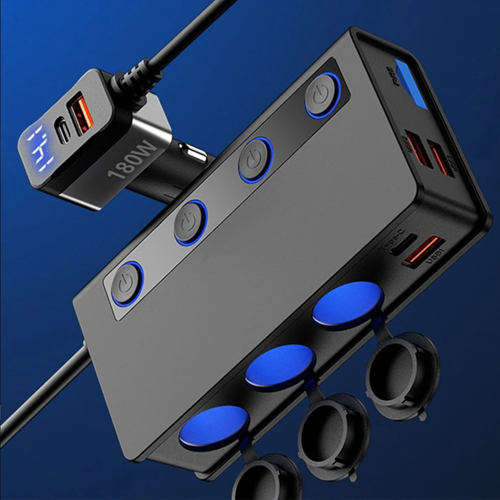 

Convenient Car Cigarette Lighter Adapter For On--Go Charging Multi-protection Car Recharger