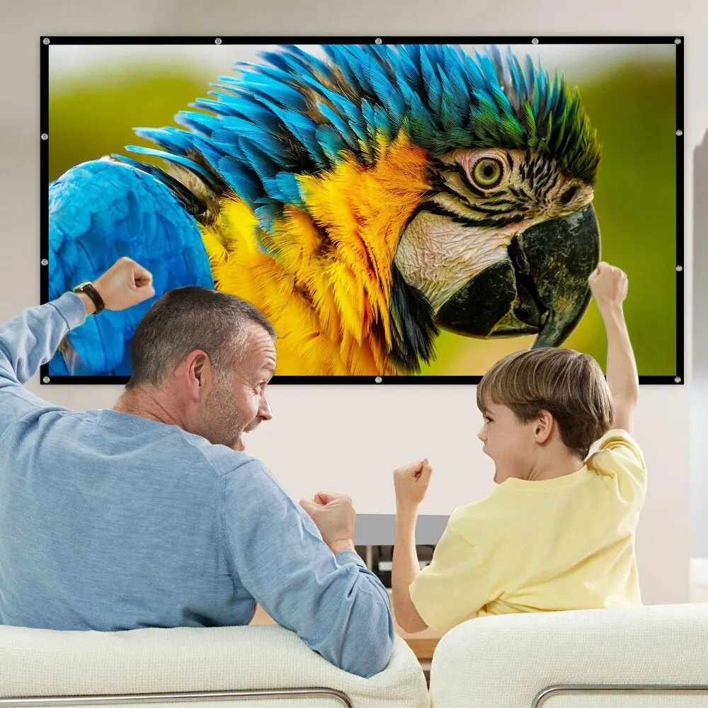 Projector Screen Portable Projection Screen 100 Inch 120 Inch 150 16:9 Outdoor Movie For Travel Home Theater