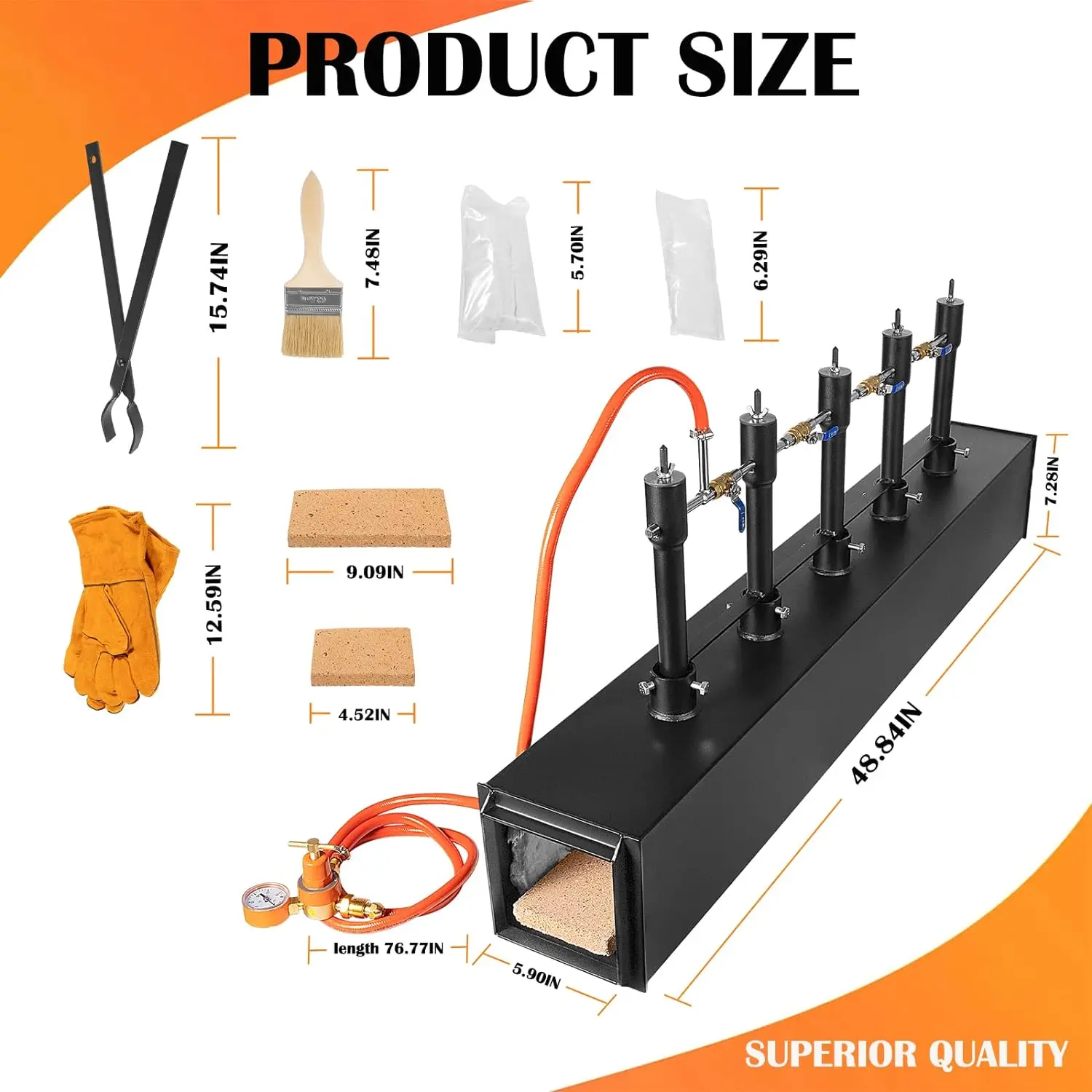 Herrero Forja doble quemador, forjas de propano para herrería, herramientas  y equipos de forja para fabricación de cuchillos - forma ovalada