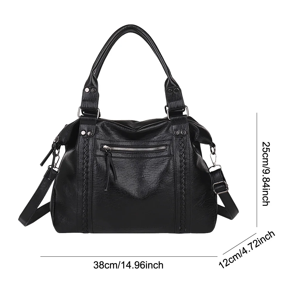 Leather Trendy Shoulder Bag for Women Crossbody Bag Large Tote Purse Retro Tote Shoulder Bag for Commuting Daily Use