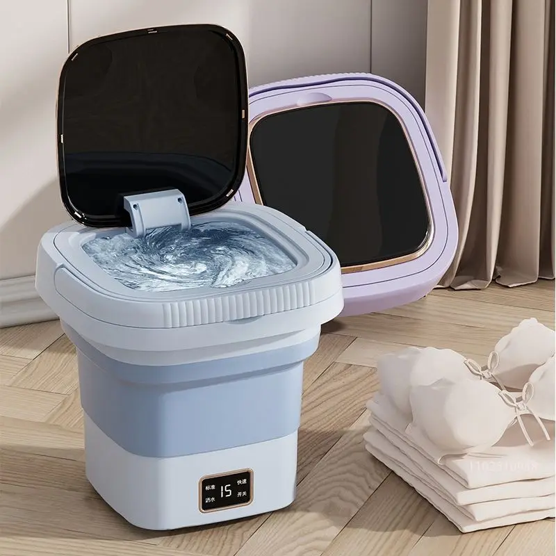 9L Foldable Washing Machine With LCD Display Spin Dryer Automatic Mini Underwear Sock Centrifuge Portable Mini Washing Machine 5