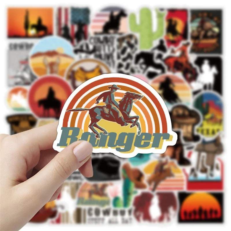 10/30/50pcs Cowboy Stickers Laptop Bicycle Guitar Skateboard Sticker Kid DIY Graffiti Waterproof Stickers Toy cartoon stickers graffiti stickers