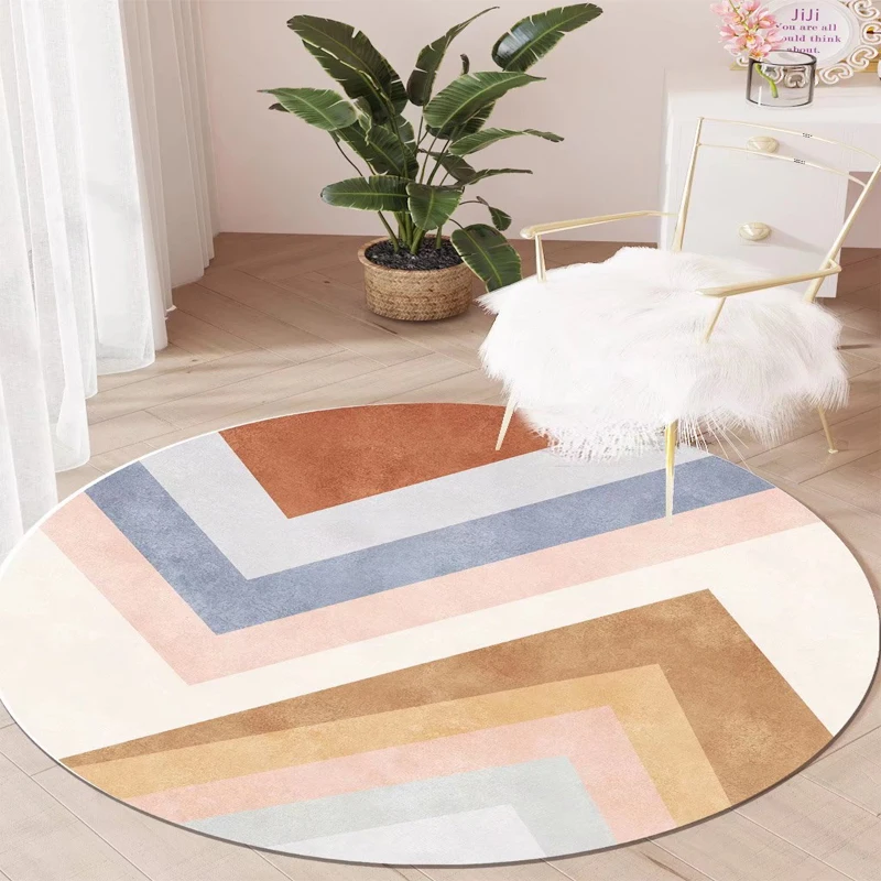 Alfombra redonda y concisa de estilo nórdico para sala de estar, tapete  suave de 200x200 para el área del guardarropa, decoración de dormitorio  infantil, alfombrilla lavable para los pies - AliExpress