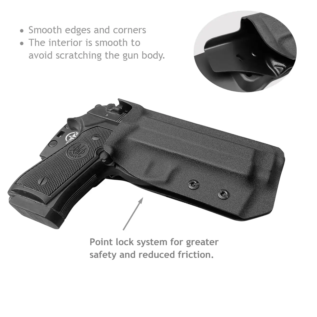 Beretta 92FS 92A1 96A1 Holster OWB Kydex Holster Fit Beretta 92 FS / 92 A1 / 96 A1 Pistol Drop Leg Outside