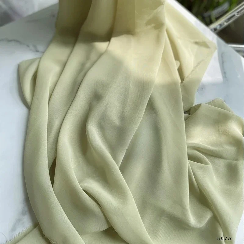 Elegant Avocado Green Semi-Transparent Chiffon Veil & Decorative Curtain Fabric