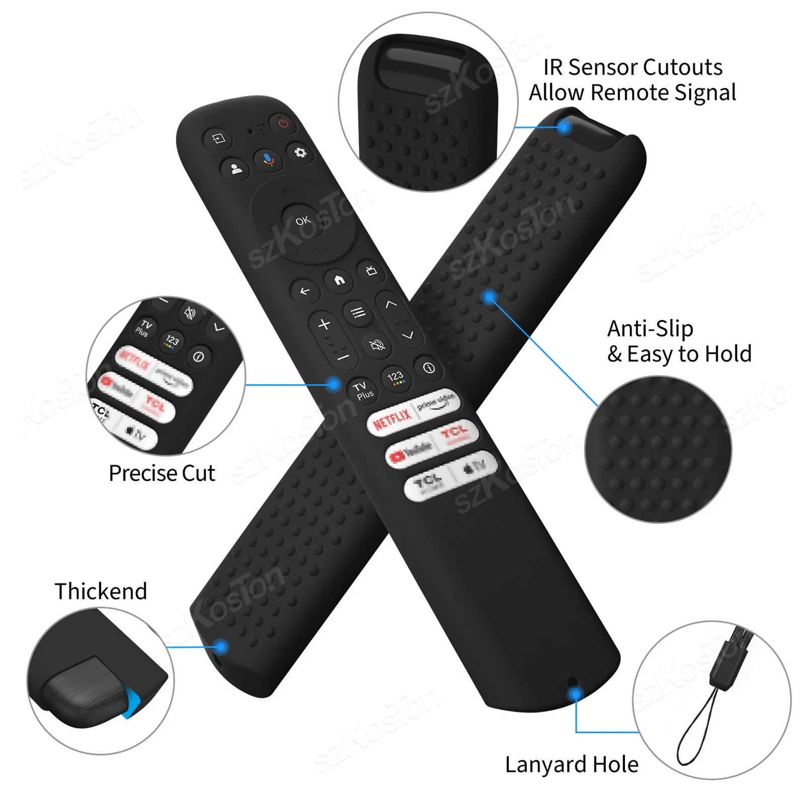 Silicone TV Remote Case for Smart TV TCL Control Protection Cover for RC813 RC923 FMB3/RC902V FMR1 FMR4 FMR5 Remote 2