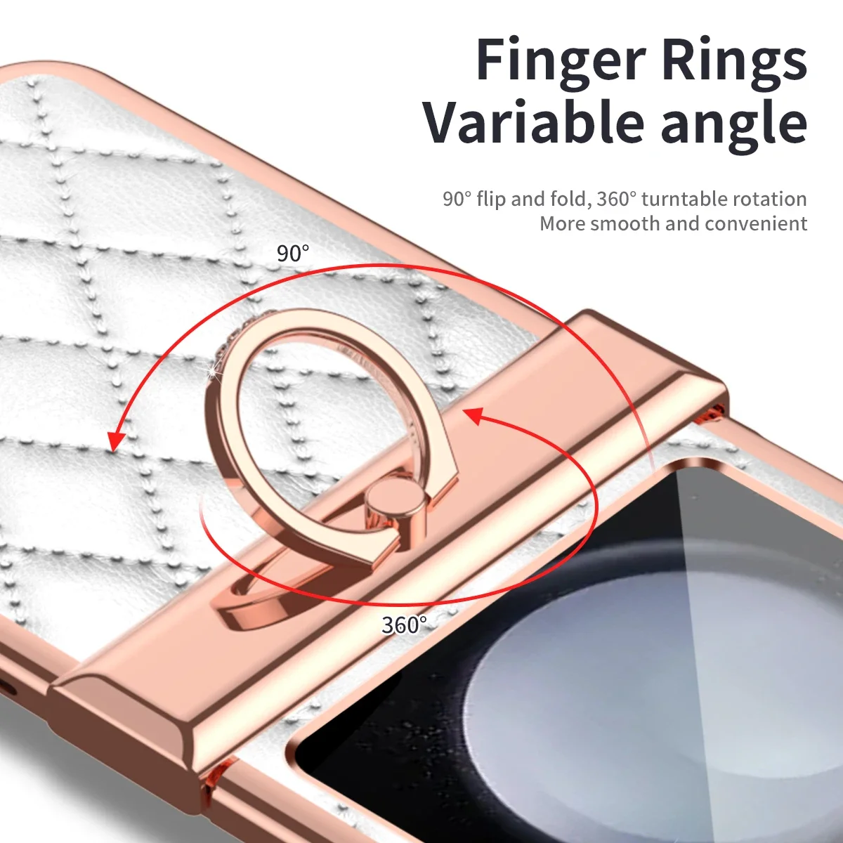 For Samsung Galaxy Z Flip 5 Luxury Leather Case with Finger Ring Stand Full Coverage Cover Case For Samsung Z Flip 5