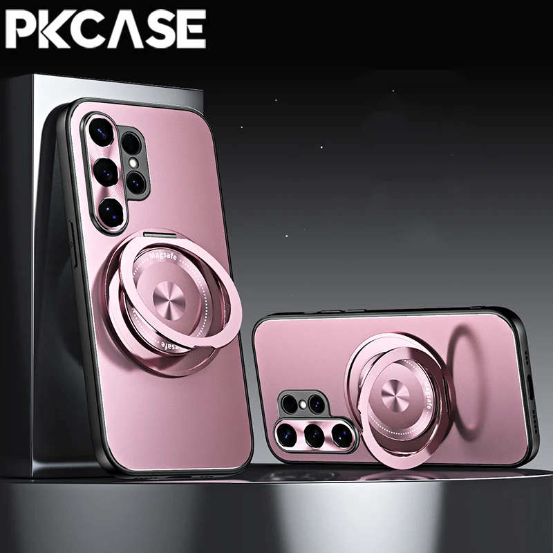 PKCASE 360° Rotating Ring Magnetic Phone Case with Matte Lens Protective Cover