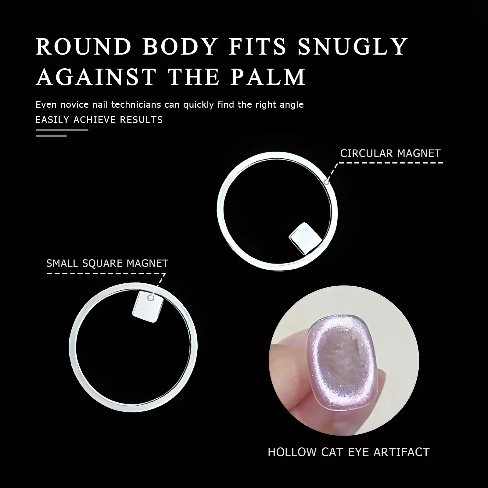10개 원형 캣아이 네일 자석 강력 네일아트 마그네틱 젤 폴리쉬 가이드 도구 DIY 마그네틱 네일 헬퍼 매니큐어 디자인