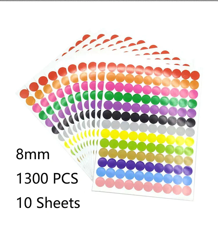 Vibrant Multisize Colored Dot Stickers for Decoration and Crafts