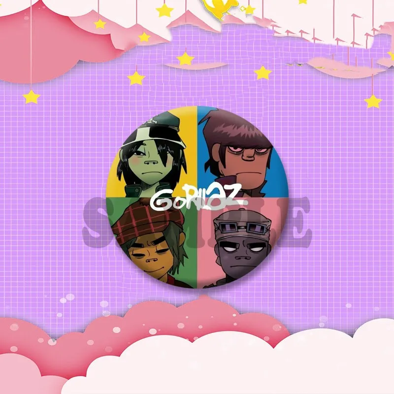 Gorillaz Fanart Cartoon Idol Pin Brooch - Backpack & Hat Decor Gift Badge