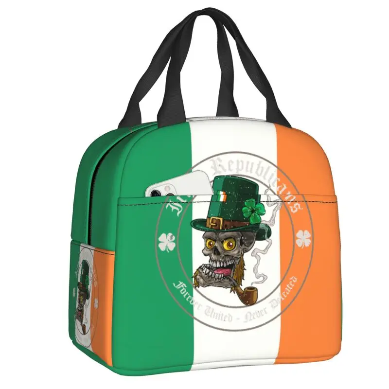 

Изолированные Ланч-боксы ирландские республиканцы для работы школы Флаг Ирландии портативный термоохлаждающий Ланч-бокс для женщин и детей