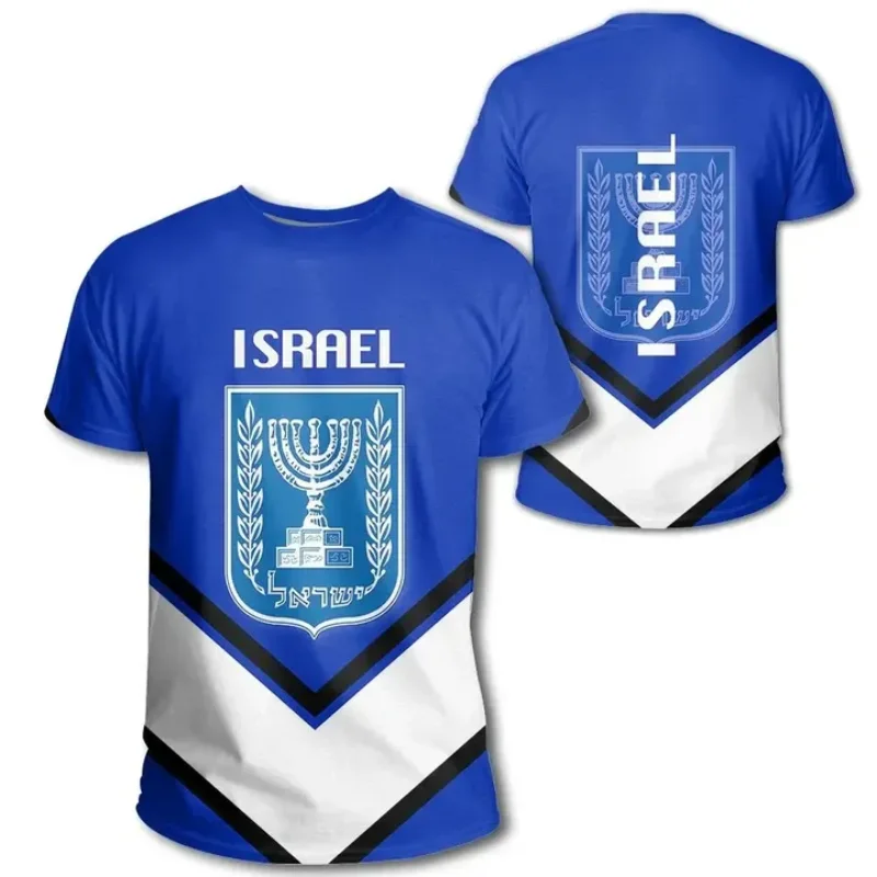 

Футболка мужская оверсайз с принтом флага Израиля, короткий рукав, круглый вырез, 3d-принт, уличная одежда