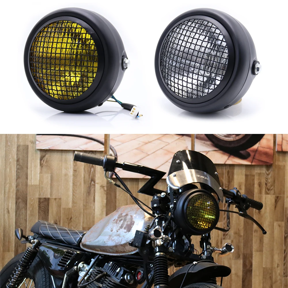 1Pcs Universal Retro Motorcycle Headlight Assembly for CG125 GN125